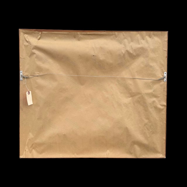 Wood Vintage Paris Cityscape Eiffel Tower Oil Painting, Large Framed Mid-Century Impressionist Art For Sale - Image 7 of 7