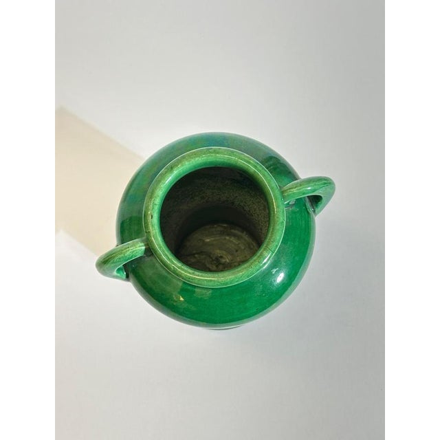 Art Nouveau Awaji Pottery Green Glazed Vase, 1890s For Sale - Image 9 of 10