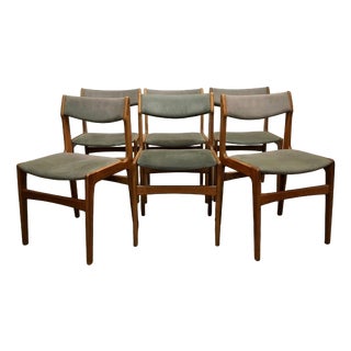Mid-Century Danish Teak Dining Chairs attributed to Erik Buch, 1950s, Set of 6 For Sale