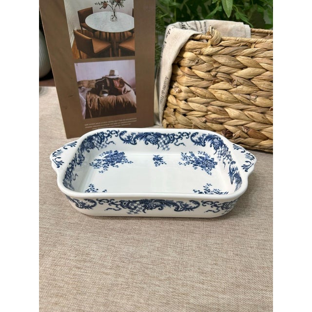 2010s Vintage Underglaze Blue and White Porcelain Tableware – 5-PCS For Sale - Image 5 of 9