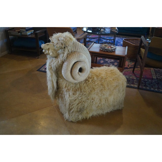 1970s Edna Cataldo Big Horn Ram Sculptural Bench For Sale In San Antonio - Image 6 of 14