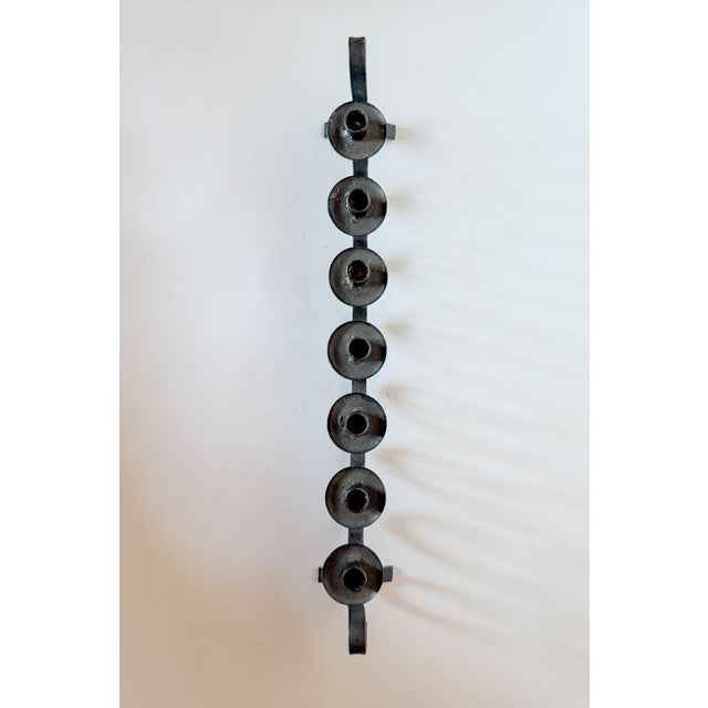 1950s Swedish Iron Squiggle Ondulation Candle Holder For Sale - Image 4 of 9