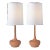 Mid-Century Table Lamp Ceramic & Teak—Brooke Desert Rose #6—Pair For Sale