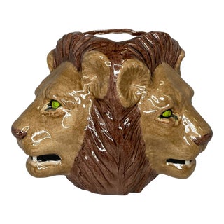 Vintage Lion Heads Planter For Sale