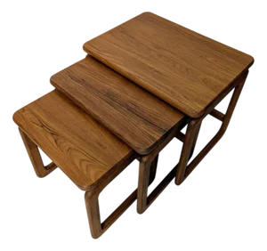 Scandinavian Nesting Tables by Johannes Andersen for Bramin, Denmark, 1960s, Set of 3
