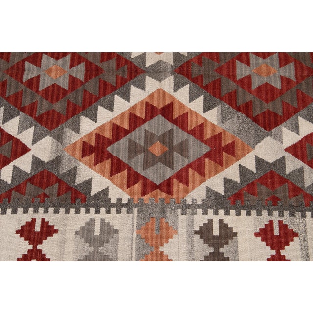 Red 21st Century Modern Kilim Rug 4' 10'' X 6' 10'' For Sale - Image 8 of 12