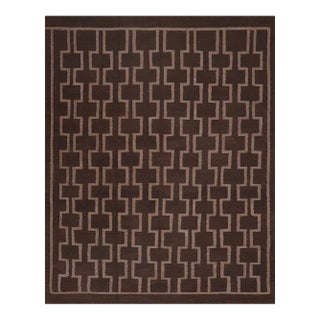 2010s Modern Handwoven Wool Flatweave Rug For Sale