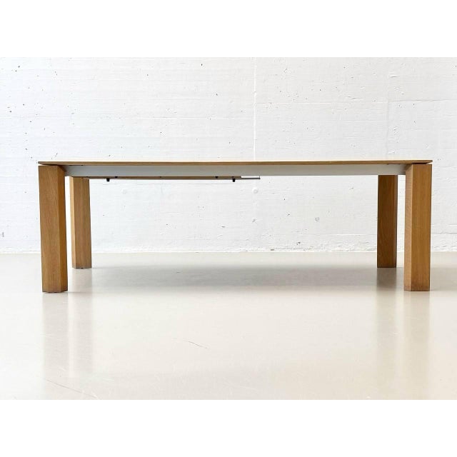 Large Dining Table in Knotted Oak with Integrated Insert Leaf from Seetal Swiss For Sale - Image 5 of 18