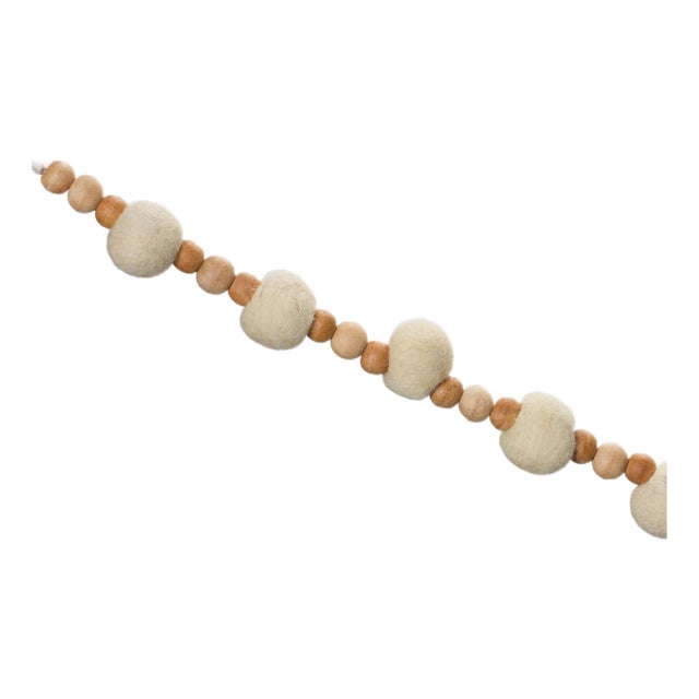 Wood Beaded String Garland (Set of 2) For Sale