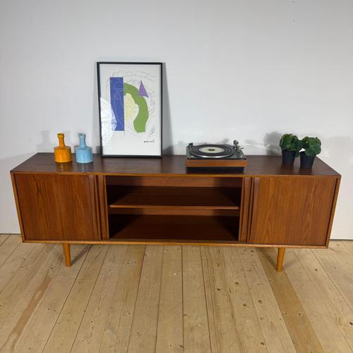 Mid-Century Modern Teak Sideboard with Sliding Doors, 1960s For Sale - Image 9 of 12