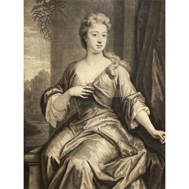 Early 18th Century Ann Lady Torrington Mezzotint Engraving Print