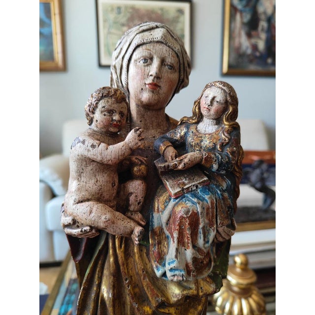 Gothic Virgin, 1450, Wood Sculpture For Sale - Image 6 of 16