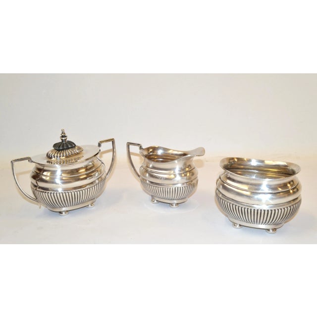 Sheffield Silver Co. British Colonial Antique 1910 Cheltenham Silver Coffee Service Sheffield England For Sale - Image 4 of 13