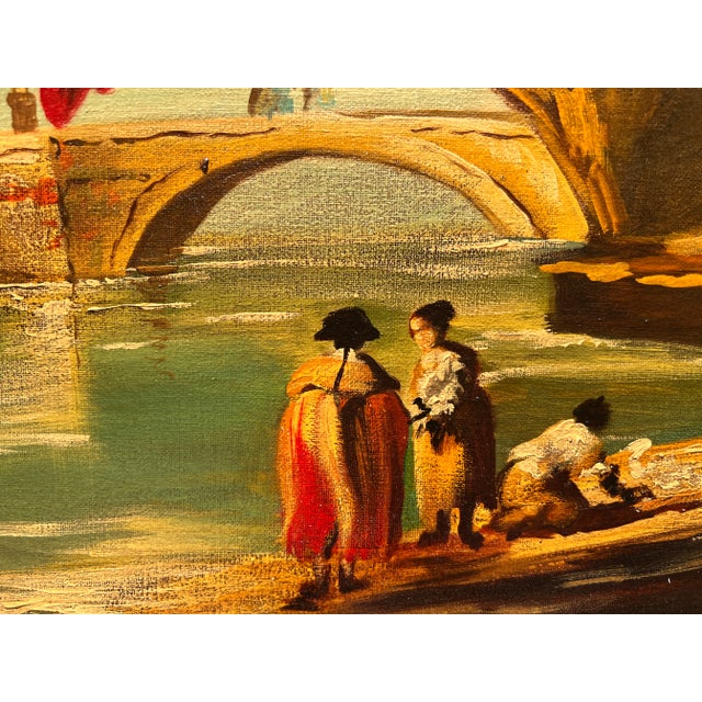 Araldo Ariano Italian Artist Large Oil Painting 1969 Historical Genre Scene For Sale - Image 11 of 12