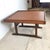 Mid-Century Modern Vintage Studio-Made Square End Table With Cognac Leather Inset Top & Architectural Trestle Base, Mid-Century For Sale - Image 3 of 18