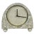 Mid-Century Modern Tessellated White Stone & Brass Desk Clock For Sale