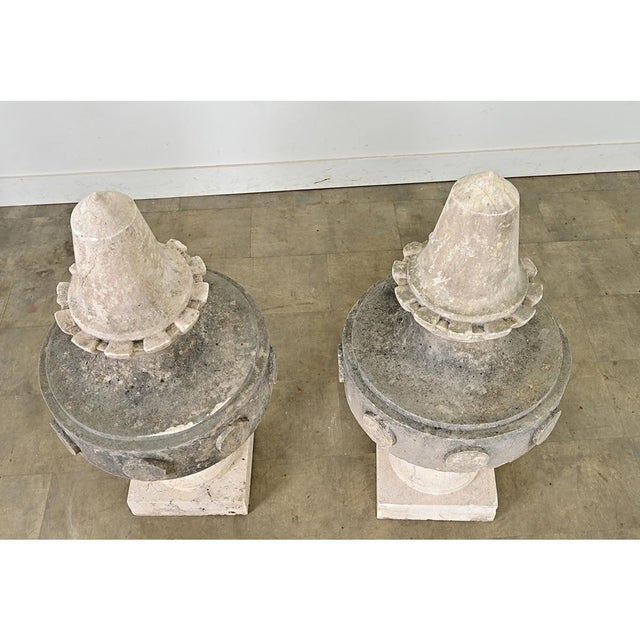 Portuguese Pair of 19th Century Carved Stone Pinnacles For Sale - Image 13 of 14