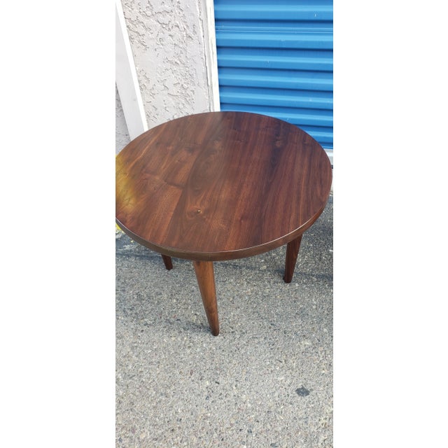 Modern Solid Walnut End Table For Sale In San Diego - Image 6 of 7