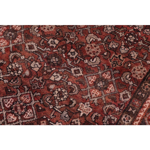 Antique Tabriz Red/Brown Wool Runner Rug- 3'4'' X 10'5'' | Chairish