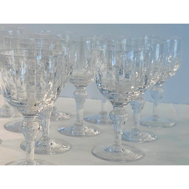 Mid-Century Modern Vintage 1950s Stuart Crystal England Small Wine Stems, Set of 13 For Sale - Image 3 of 9