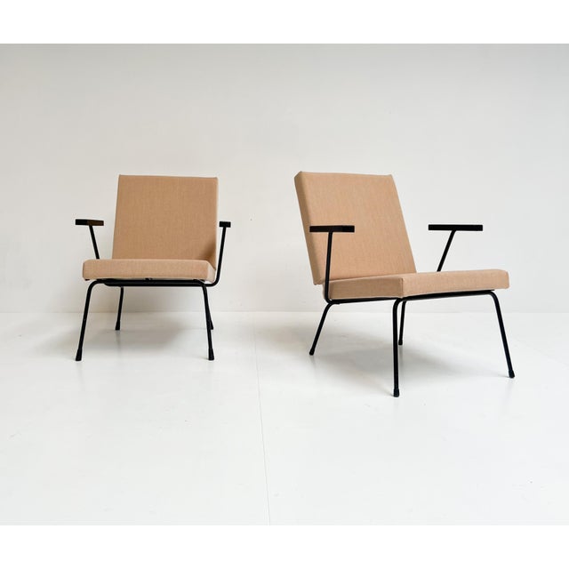 Gispen Cream Gispen 1407 Armchair by Wim Rietveld, 1950s For Sale - Image 4 of 15