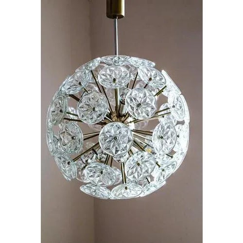 Starburst Chrome and Glass Chandelier from Val Saint Lambert, France, 1960s For Sale - Image 12 of 12