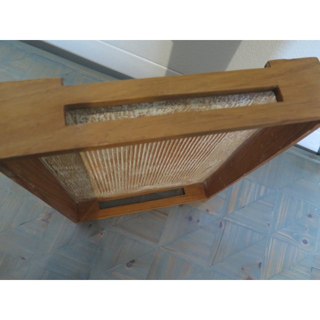 Bauhaus Posh Carved Wooden White Washed Tray For Sale - Image 3 of 5