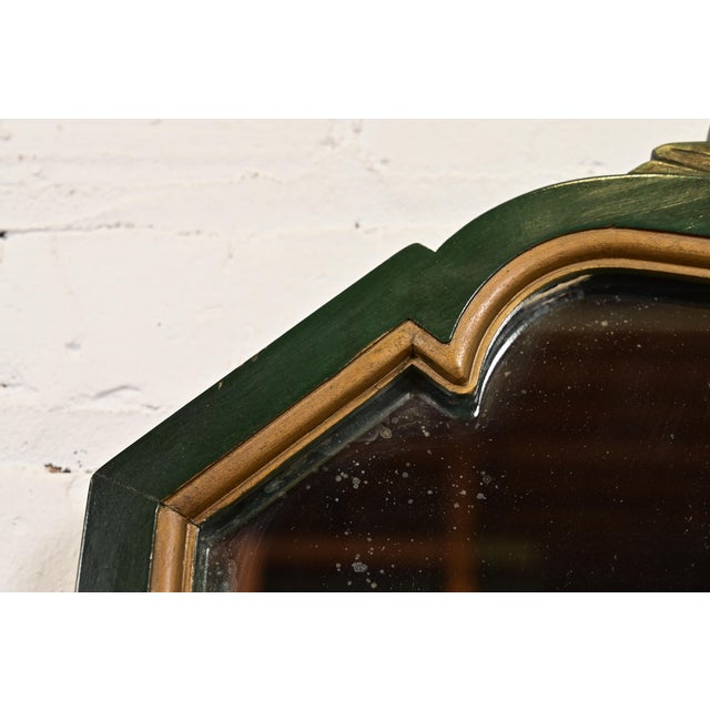 Stickley Brothers Stickley Brothers Antique Early American Country Cottage Green Lacquered Wall Mirror, Circa 1920s For Sale - Image 4 of 10