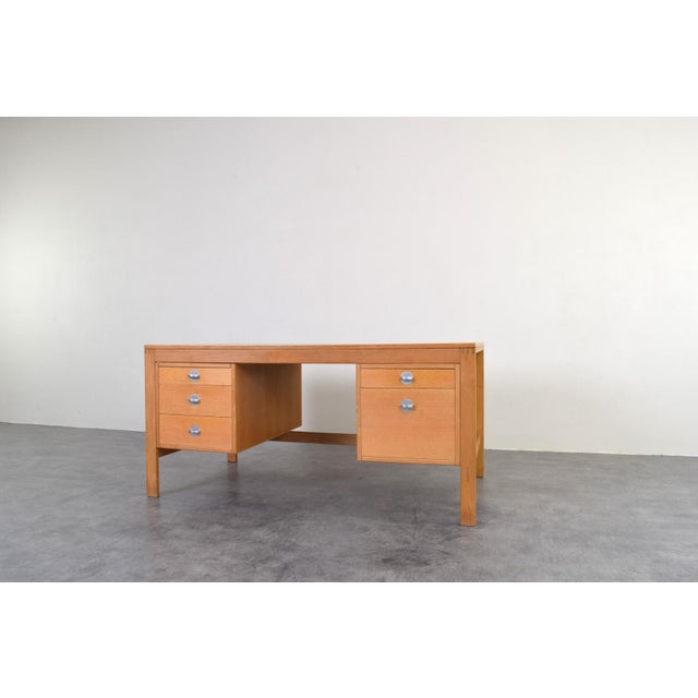 Mid-Century Oak Desk by Chr. Rasmussen for Randers Møbelfabrik, 1970s For Sale - Image 9 of 18
