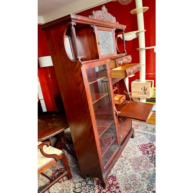 American Late Victorian Secretary/Display-Case Combination Circa 1895-1910 For Sale - Image 4 of 9