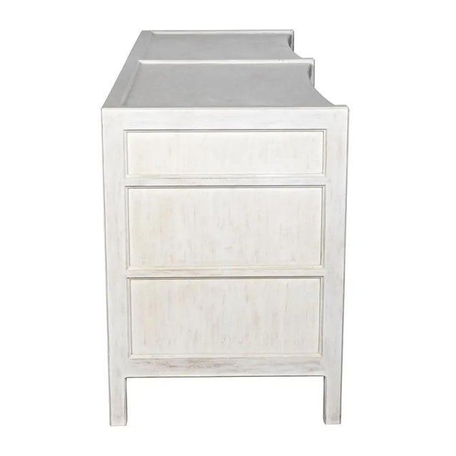 White NOIR Hampton 6 Drawer Dresser, White Wash For Sale - Image 8 of 11