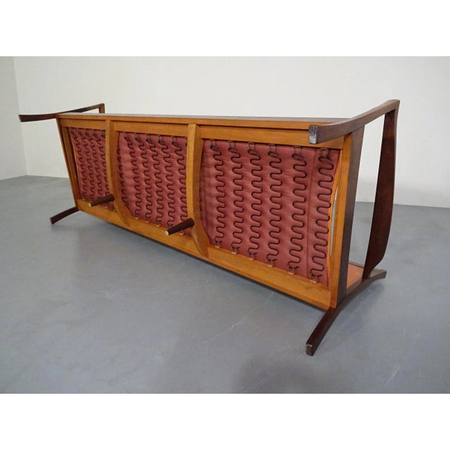 Wood Rosewood and Leather Sofa, Denmark, 1960s For Sale - Image 7 of 18