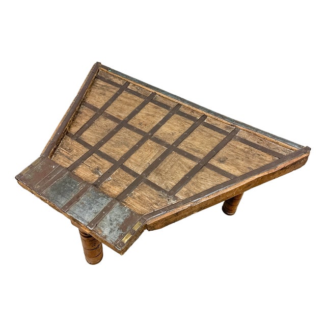 Antique Indian Ox Cart Coffee Table with Hand Forged Iron, 1950s For Sale
