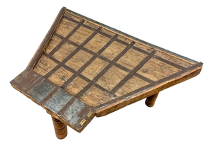 Antique Indian Ox Cart Coffee Table with Hand Forged Iron, 1950s