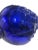 1970s Large Vintage Cobalt Blue Glass Kugel Style Ornament With Brass Cap For Sale - Image 5 of 12