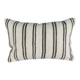 Turkish Hemp Pillow Cushion Natural Beige Brown Pillow Cushion Cover 16" x 24" For Sale