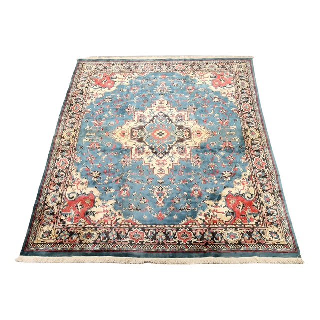 Vintage Mechanical Rug in Wool For Sale