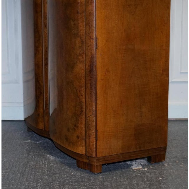 English Art Deco Burr Walnut 2-Door Wardrobe, 1930s For Sale - Image 15 of 18