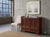 1970s Vintage Distressed Brick Red Marks Point Edge Credenza Sideboard Cabinet For Sale - Image 5 of 18