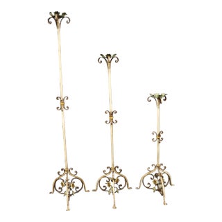 Set/3 Tole Graduated Candle Holders For Sale