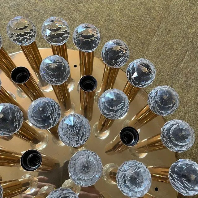 Hollywood Regency Glass and Brass Ceiling Light from Ernst Palme Palwa, Germany, 1970s For Sale - Image 15 of 18
