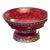 Vintage Red Marble-Style Pedestal Elegant Compote Bowl With Ornate Brass Finish For Sale