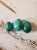 A trio of 3 beautiful, natural, solid, and substantial hand carved and polished bright green malachite stones in oval /...