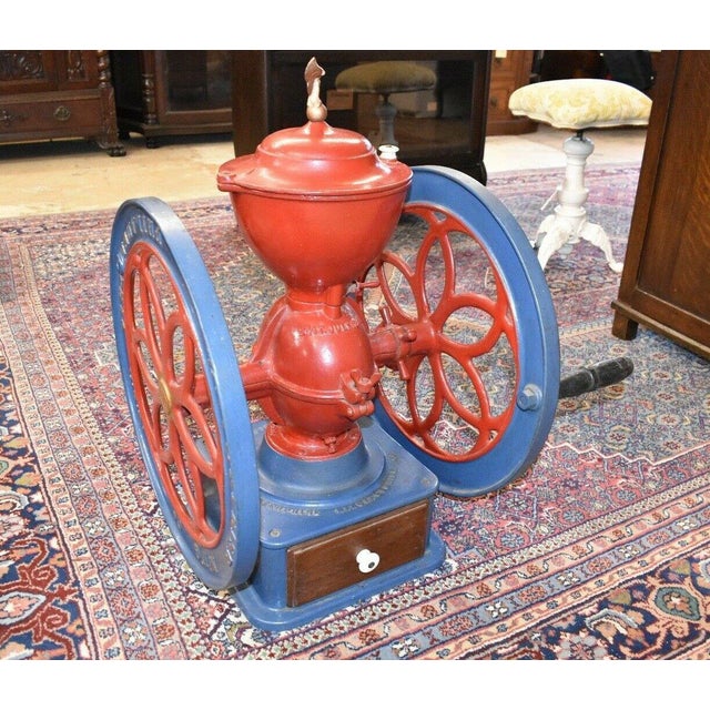 Antique 1908 Enterprise Mfg Wheel Coffee Grinder, Philadelphia Pa