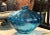 1980s Oversized Vintage Heavy Blue Ribbed Vase For Sale - Image 10 of 10