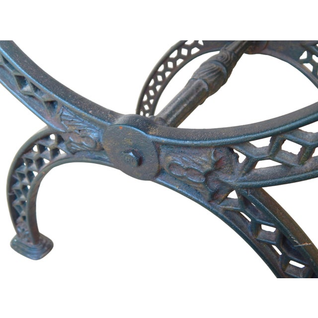 Pair 19th Century Antique European Cast Iron Garden / Patio Stools / Seats For Sale - Image 10 of 13
