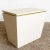 Wood Postmodern Beige Laminate and Gold Rectangular Side Table For Sale - Image 7 of 7