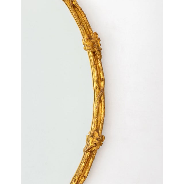 French Louis XVI Style Giltwood Oval Beveled Mirror For Sale - Image 3 of 6