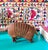 Vintage hand-carved wooden armadillo sculpture featuring a beautifully detailed segmented accordion body and rich textural...