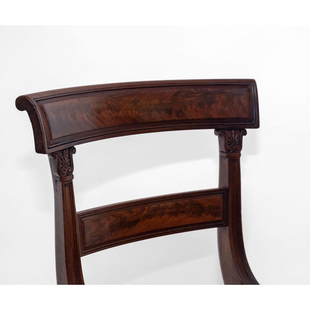 Wood Regency Mahogany Sabre Leg Dining Chairs with Leather Seats, 1825, Set of 6 For Sale - Image 7 of 18